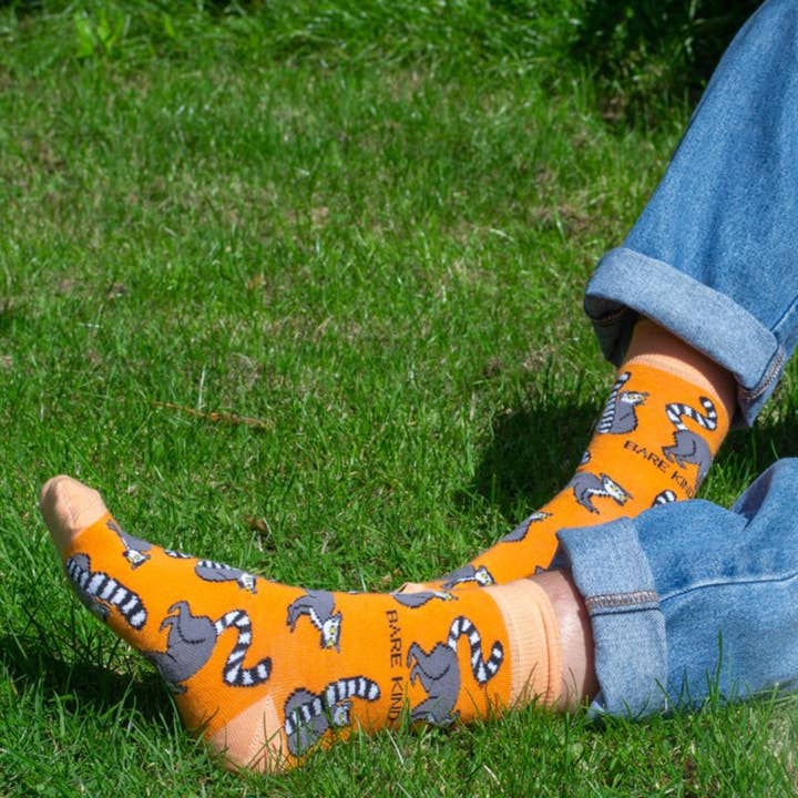 Bare Kind Socks - Wholesale Socks - Unisex - Lemur Socks | Bamboo Socks | Orange Socks | Funky Socks7