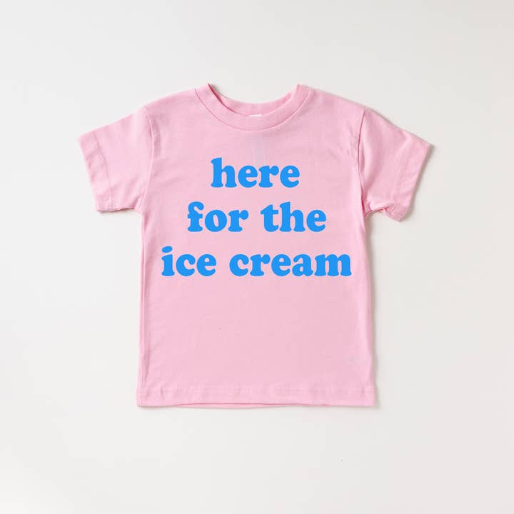 Benny & Ray Apparel - Wholesale Screen Printed T-Shirt - Kids - Here for the Ice Cream! Toddler and Youth Summer Shirt