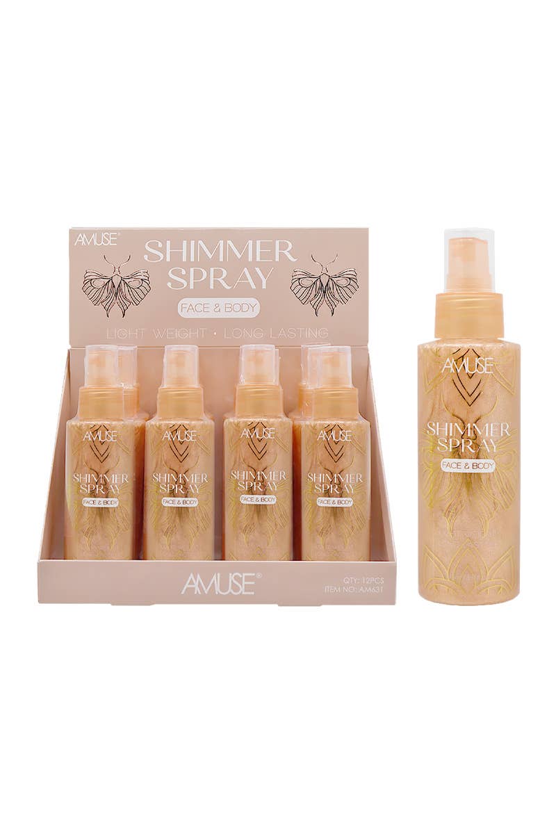 PINEAPPLE Beauty – Glitter/shimmer por atacado – Amuse AM631 Spray Brilhante Rosto e Corpo - 12pc2