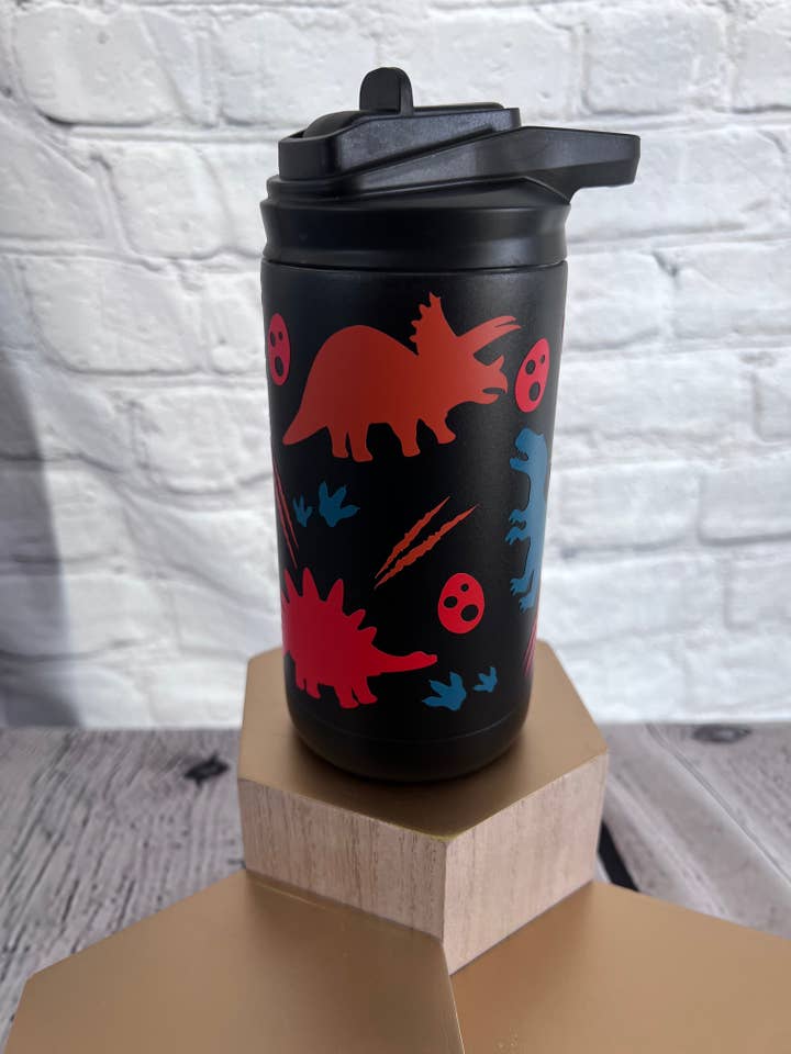 Dinosaur Attack 12oz waterfles voor kinderen voor wholesale door Olivia Reagan Designs