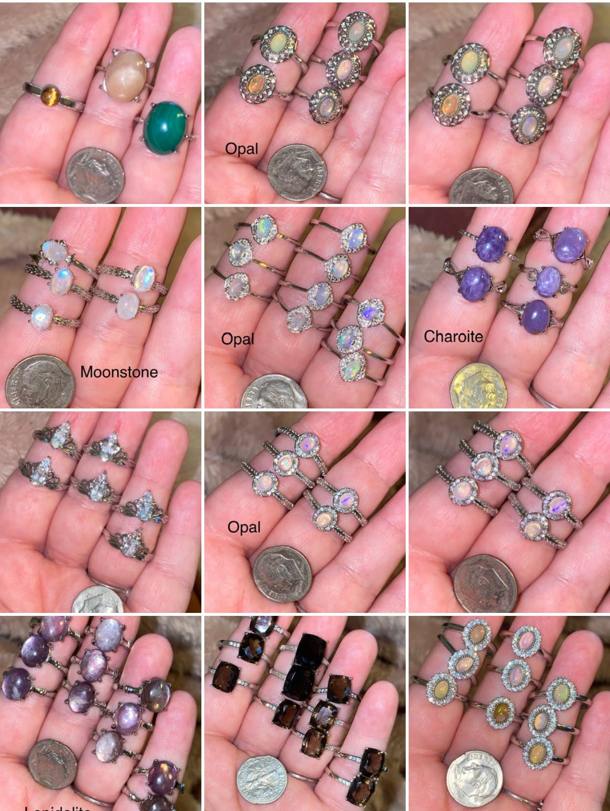 Moon River Designs - Wholesale Jewelry Set - Silver Plated Adjustable Rings Assorted Rings Bulk Lot1