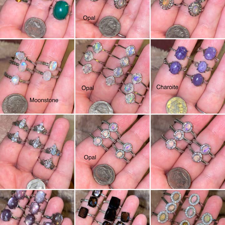 Moon River Designs - Wholesale Jewelry Set - Silver Plated Adjustable Rings Assorted Rings Bulk Lot1