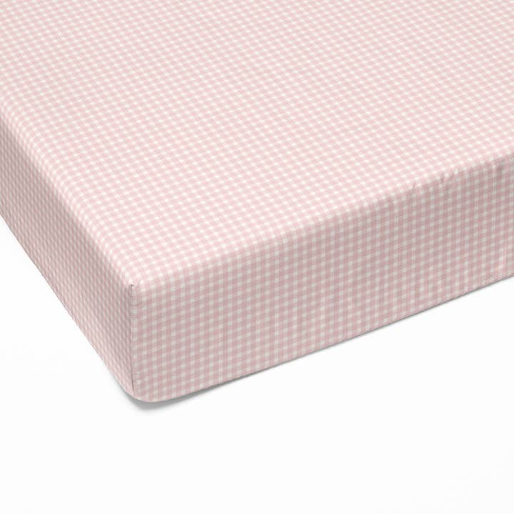Pink Gingham Crib Sheet for wholesale by The Socialite