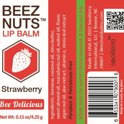 Beez Nuts Balms - Wholesale Lip balm set - Strawberry Lip Balms - 12 pack2