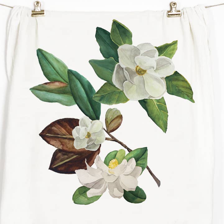 Magnolia Tea Towel for wholesale by Honey Brush Design®