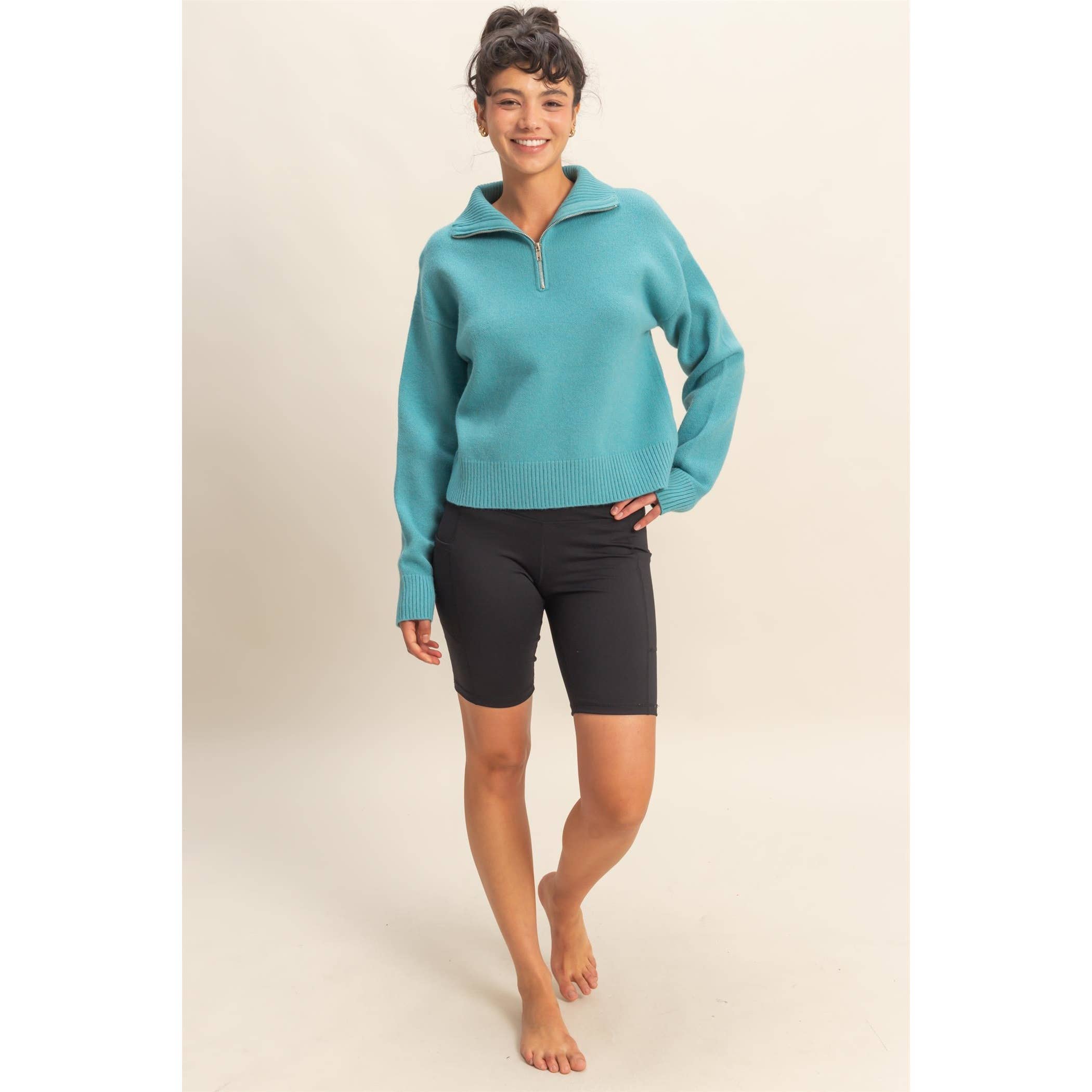 HYFVE - Vente Pull en maille – femme - Pull Classique à Demi-Zip12