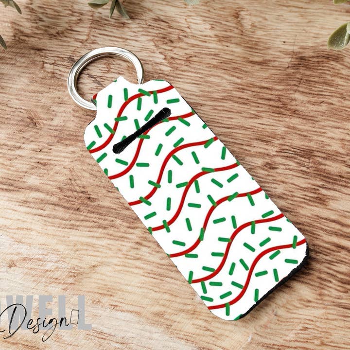 Debbie Cake Chapstick Holder Keychain for wholesale by BidwellbyDesign