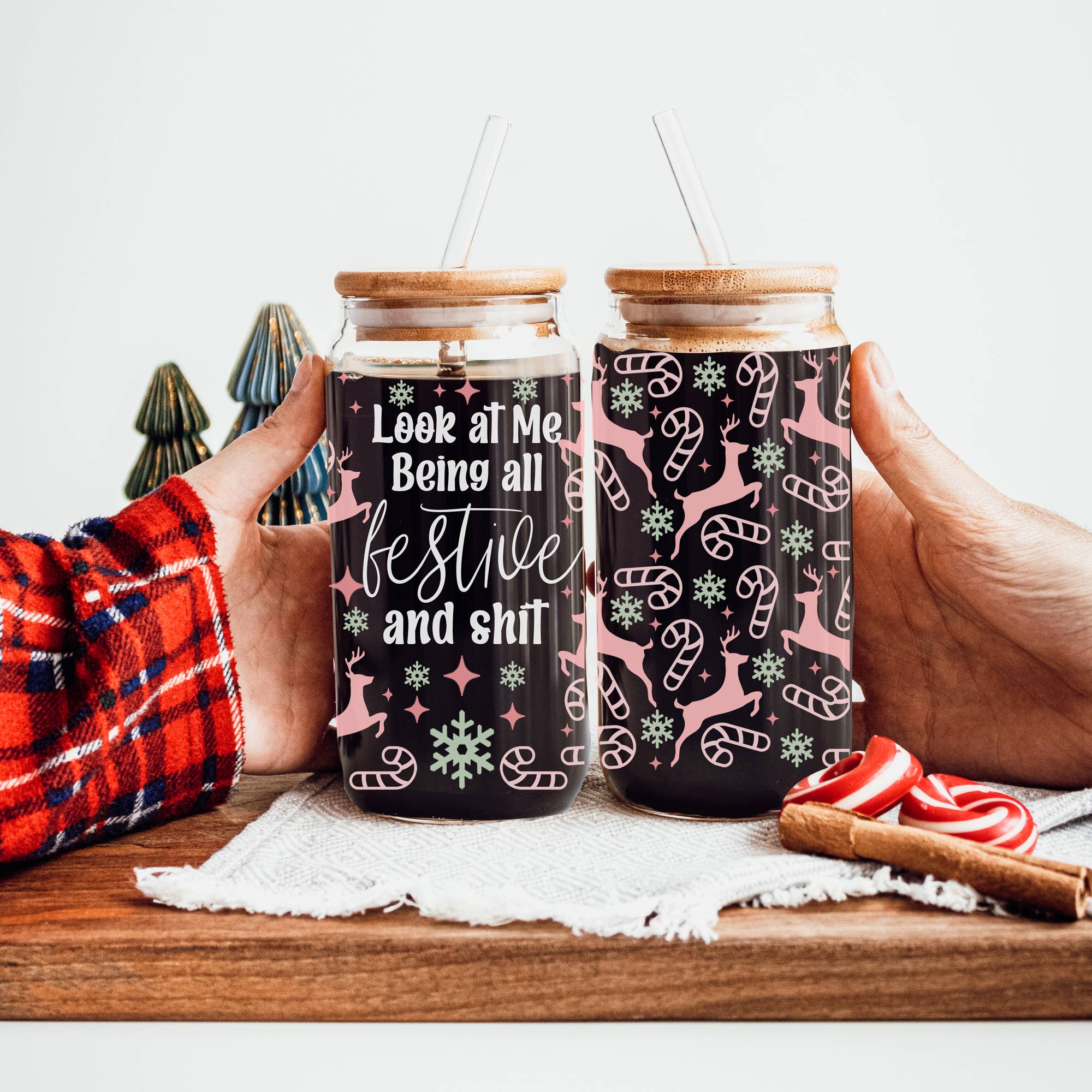 Gia Roma – wholesale Coffee mug – Sparkly Sequin Christmas Bow Decor Gift, Colorful Glass Cups46