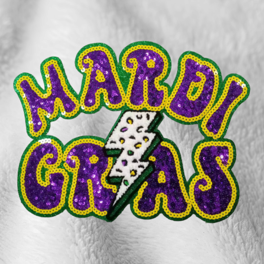 New Mardi Gras Patches in stock! Sequins, Chenille Thread and