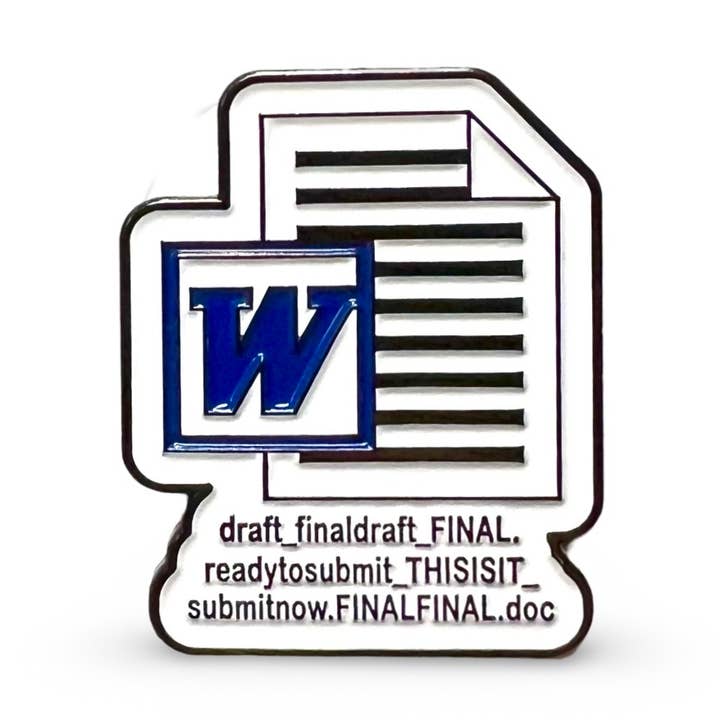 Millypins - Wholesale Lapel Pin/Button - FINAL Word Doc Enamel Pin - Cute Office Writers0