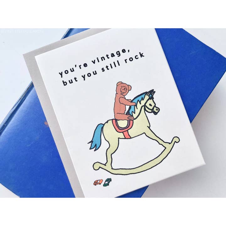HEI LO CARDS – wholesale Birthday card – "Vintage Rocker" Old Toys Birthday Card4