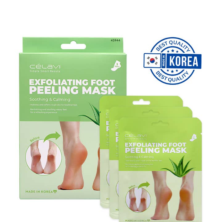 PINEAPPLE Beauty - Wholesale Foot Mask - Celavi 45944 Aloe 3 Pairs Foot Peeling Mask Set - 1 set0