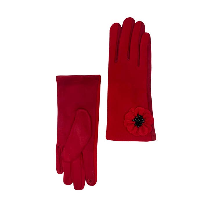Fashion Scarf World - Vente Gants – femme - Gants à écran tactile 3D en forme de fleur de pavot11