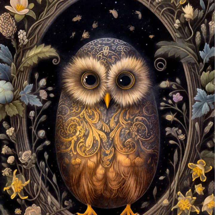 Fripperies - Wholesale Postcard - Easter Eggs: Owl | Card Fripperies