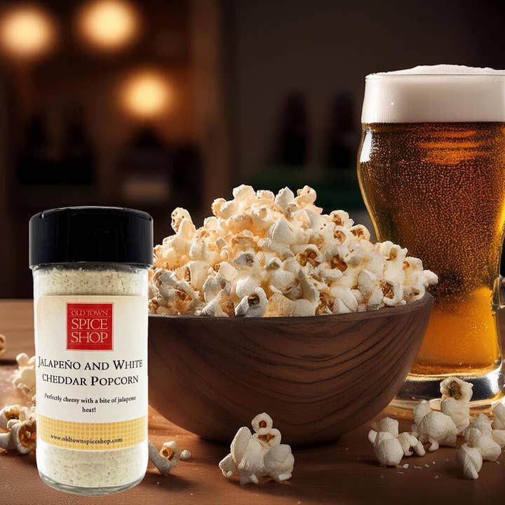 Assaisonnement pour Popcorn Jalapeño & Cheddar Blanc, Popcorn Gourmet pour la vente par Old Town Spice Shop