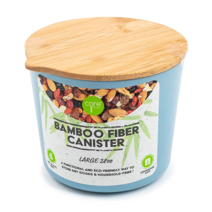 CORE KITCHEN 28oz Large Bamboo Fiber Canister - Denim for wholesale by Core Home
