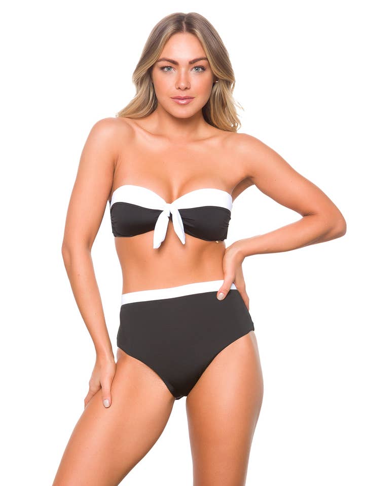 Mara Bicolore broekmet hoge taille voor wholesale door Lybethras