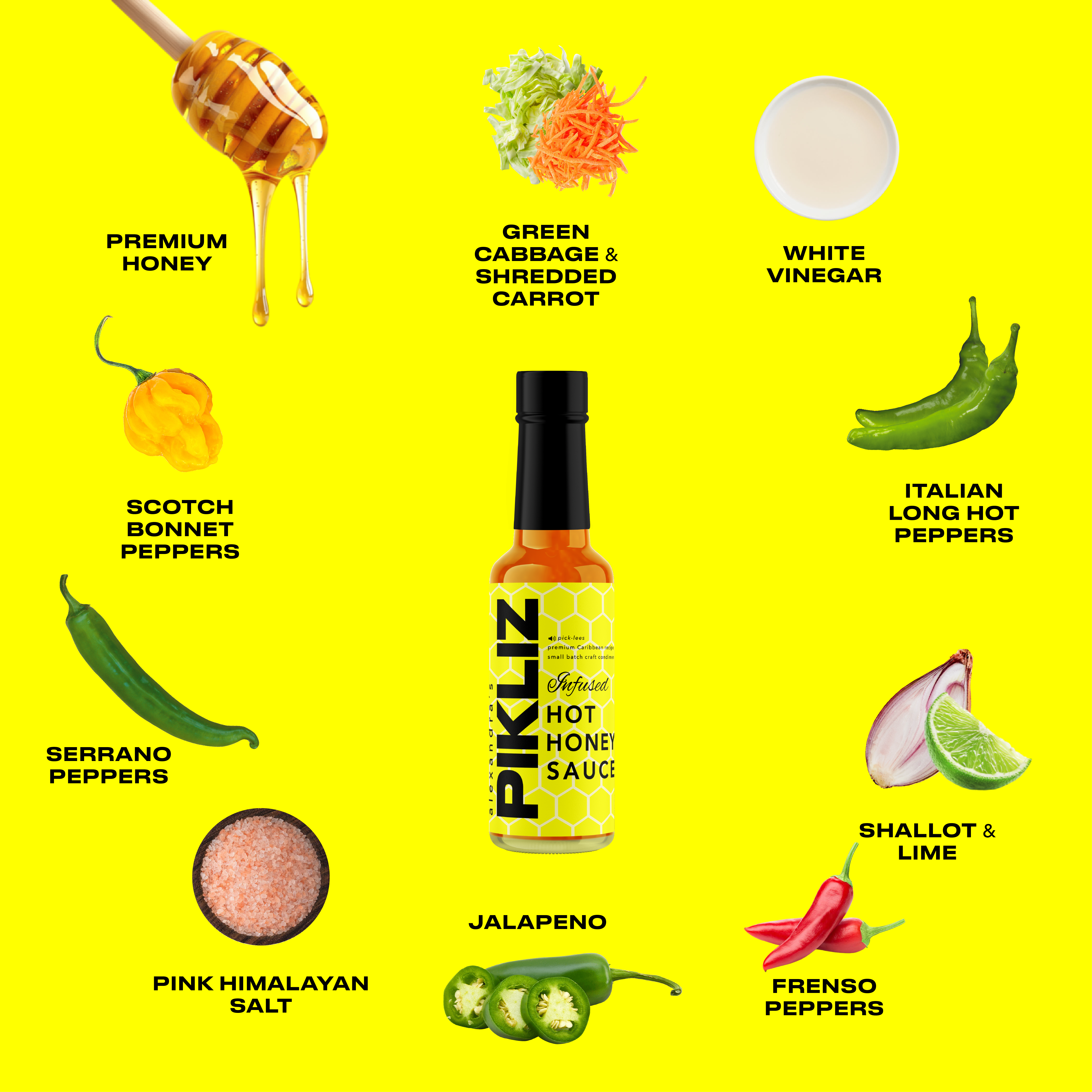 In the Kitchen with Alexandra - Wholesale Honey - Alexandra’s Pikliz Infused Hot Honey Sauce | Caribbean Sweet Heat Superfood | Low Carb, Low Calorie, Gluten Free, 6oz2