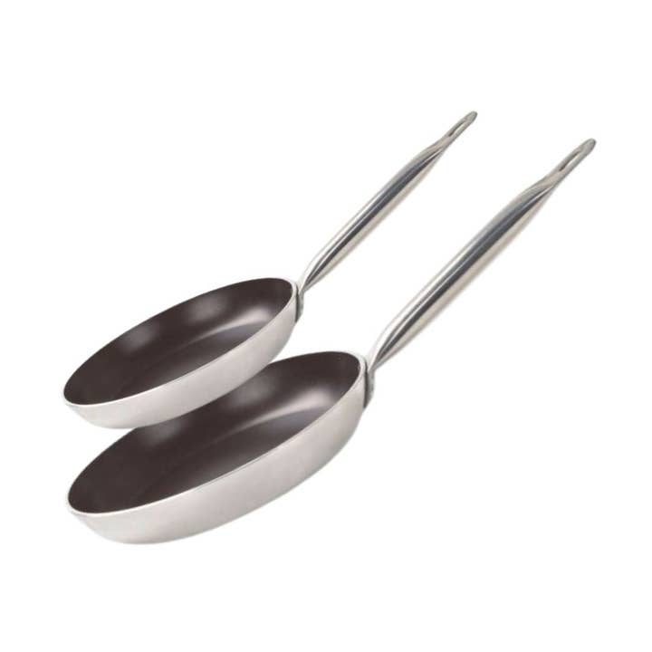 2 ceramic frying pans without PFAS, 24 cm and 32 cm for wholesale by Elo