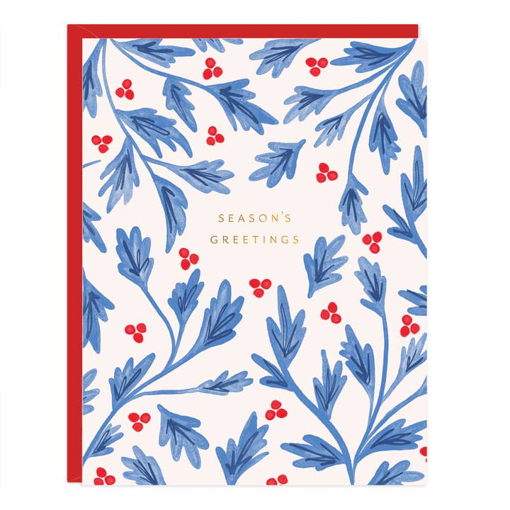 Ramona & Ruth - Wholesale Feestdagenkaartje - Seasons Greetings Holly Card