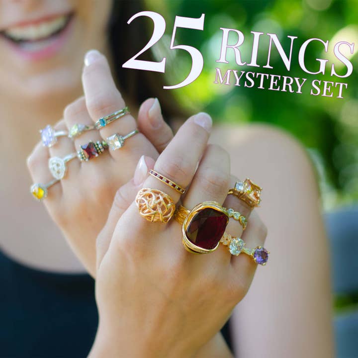 25 Piece Fashion Ring Surprise Mystery Bundle for wholesale by LookLove Jewelry