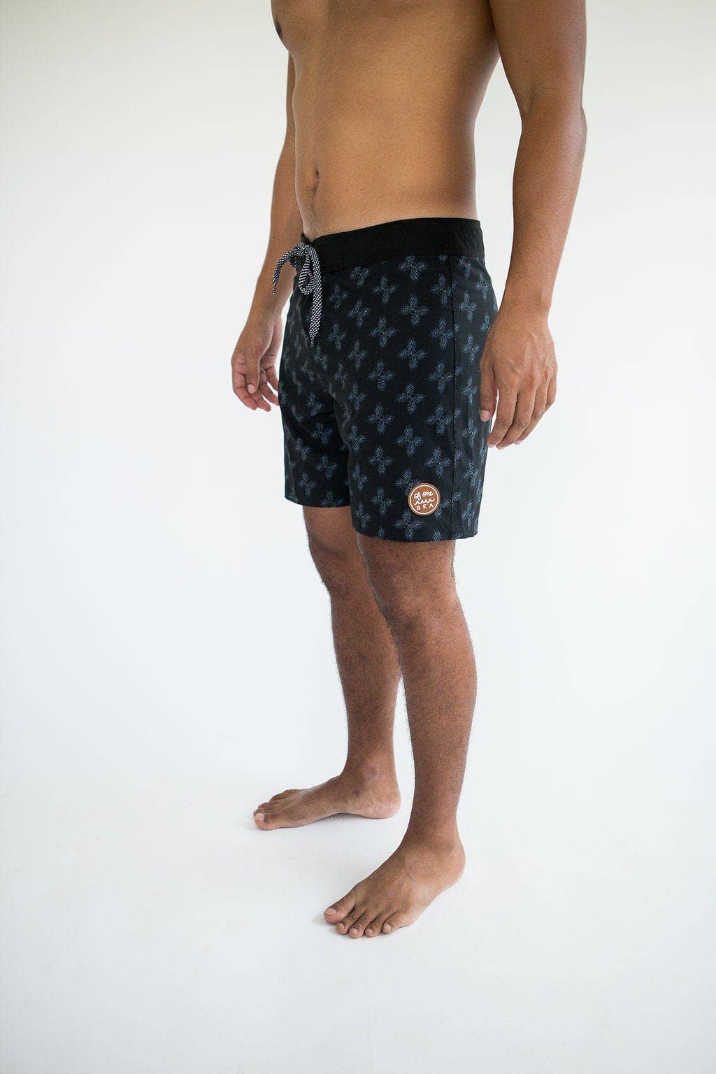 Men's Townshort Boardshorts in Black Breadfruit Bandana for wholesale on Faire