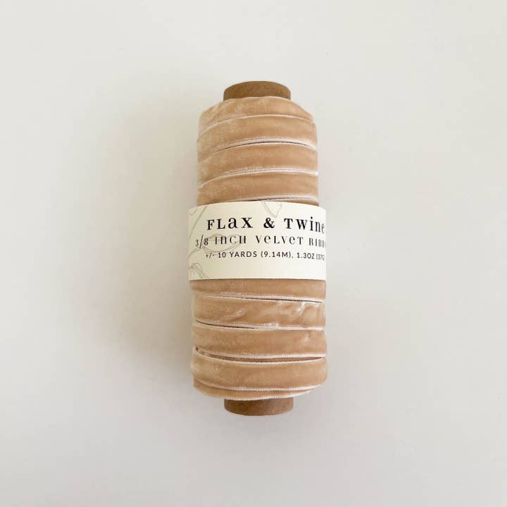 Flax & Twine - Wholesale Ribbon - Gift Wrapping - Flax & Twine 3/8" Velvet Ribbon - 10 Yards2