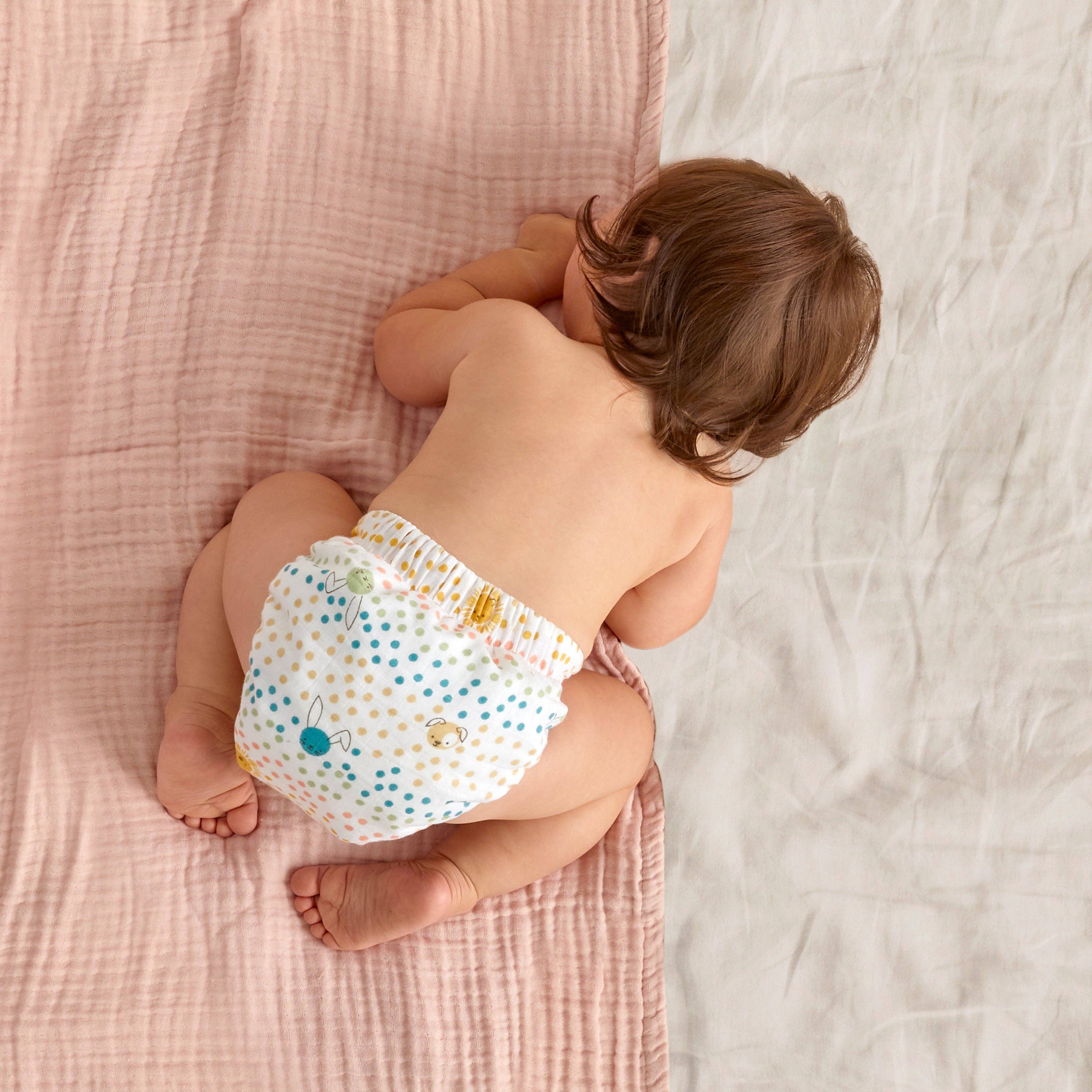 SwaddleDesigns - Vente Couches en tissu – bébé - SwaddleDesigns Honest® - Culotte de couche réutilisable hybride en mousseline de coton - Motif taches11