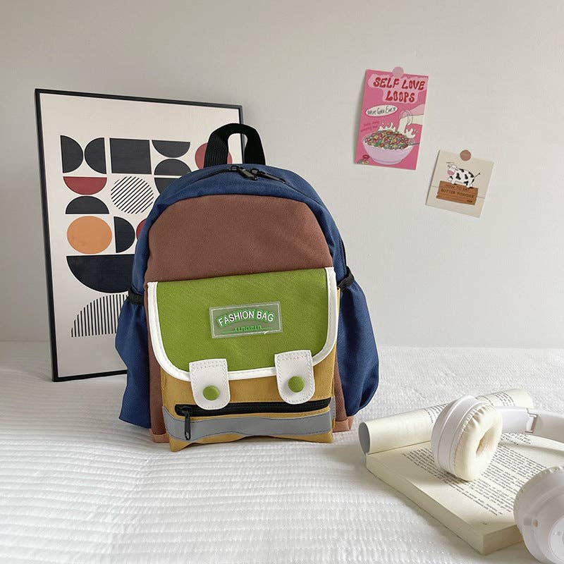 MyKids-USA® - Wholesale Backpack - Kids - Preschool Children Lightweight Portable Spacious Color Patchwork Canvas Backpack0