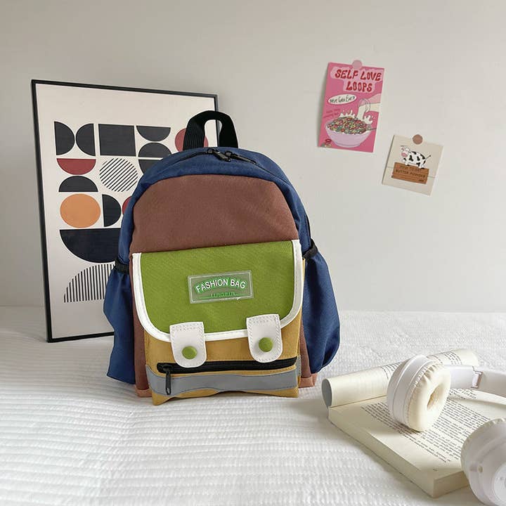 MyKids-USA® - Wholesale Backpack - Kids - Preschool Children Lightweight Portable Spacious Color Patchwork Canvas Backpack