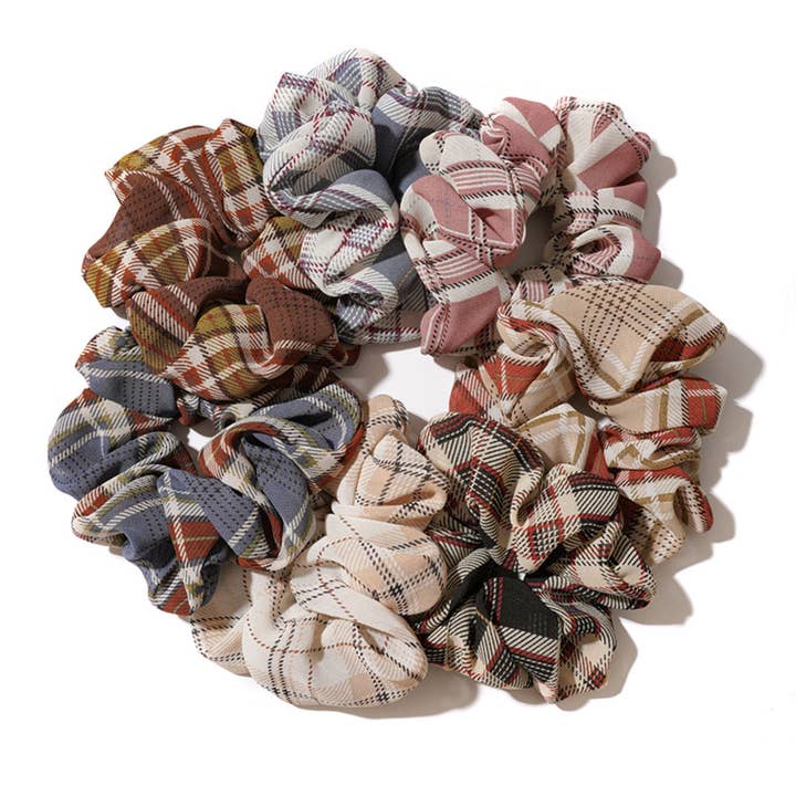 ACCITY - Wholesale Scrunchie - Women's - NEW CHECKERED PRINT SCRUNCHIES_CWAHA0352