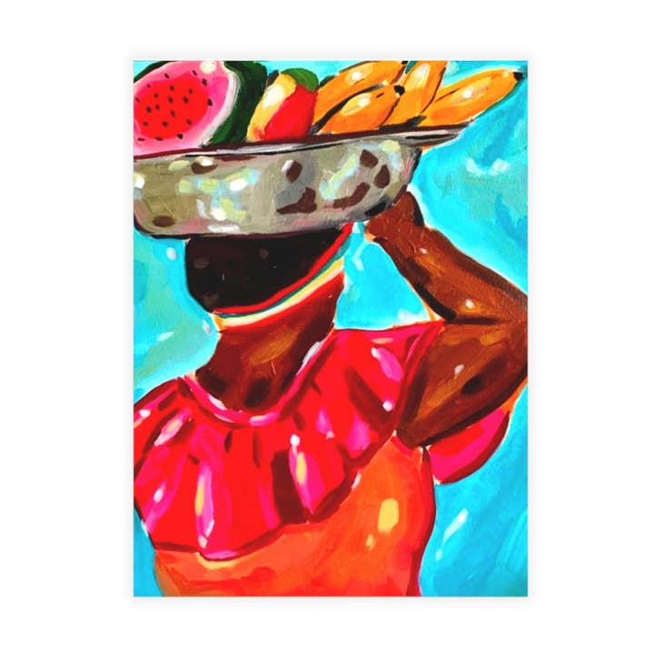 Island Market Postcard Bundle with Envelopes — Market Lady Design for wholesale by Ripe Banana