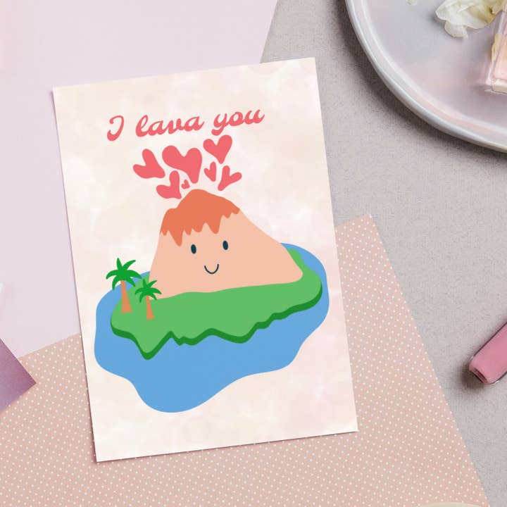 I Lava You Greeting Card for wholesale by Rachel’s little design corner