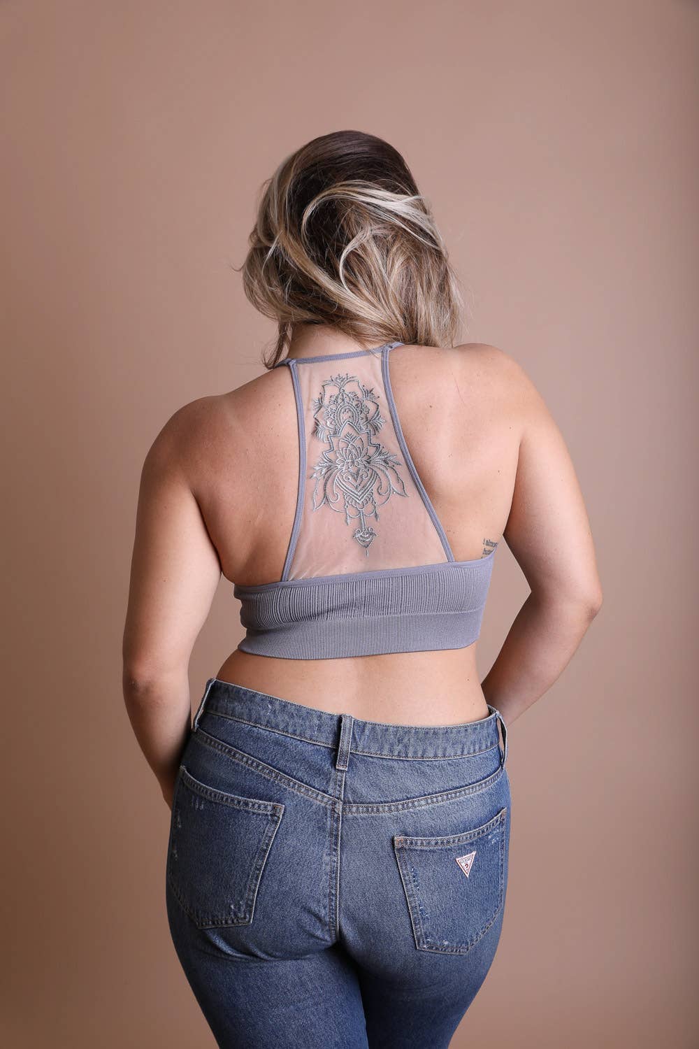 Leto Accessories - Wholesale Bralette - Women's - Plus Size Tattoo Mesh Racerback Bralette11