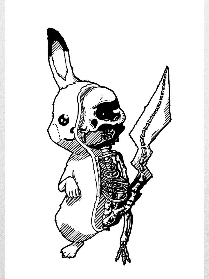 Pikachu Anatomy - Pokemon Inspired Art Print for wholesale by MechanicalPen