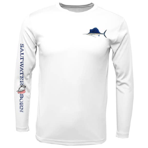 SK Sailfish on Chest Long Sleeve UPF 50+ Dry-Fit Shirt for wholesale by Saltwater Born