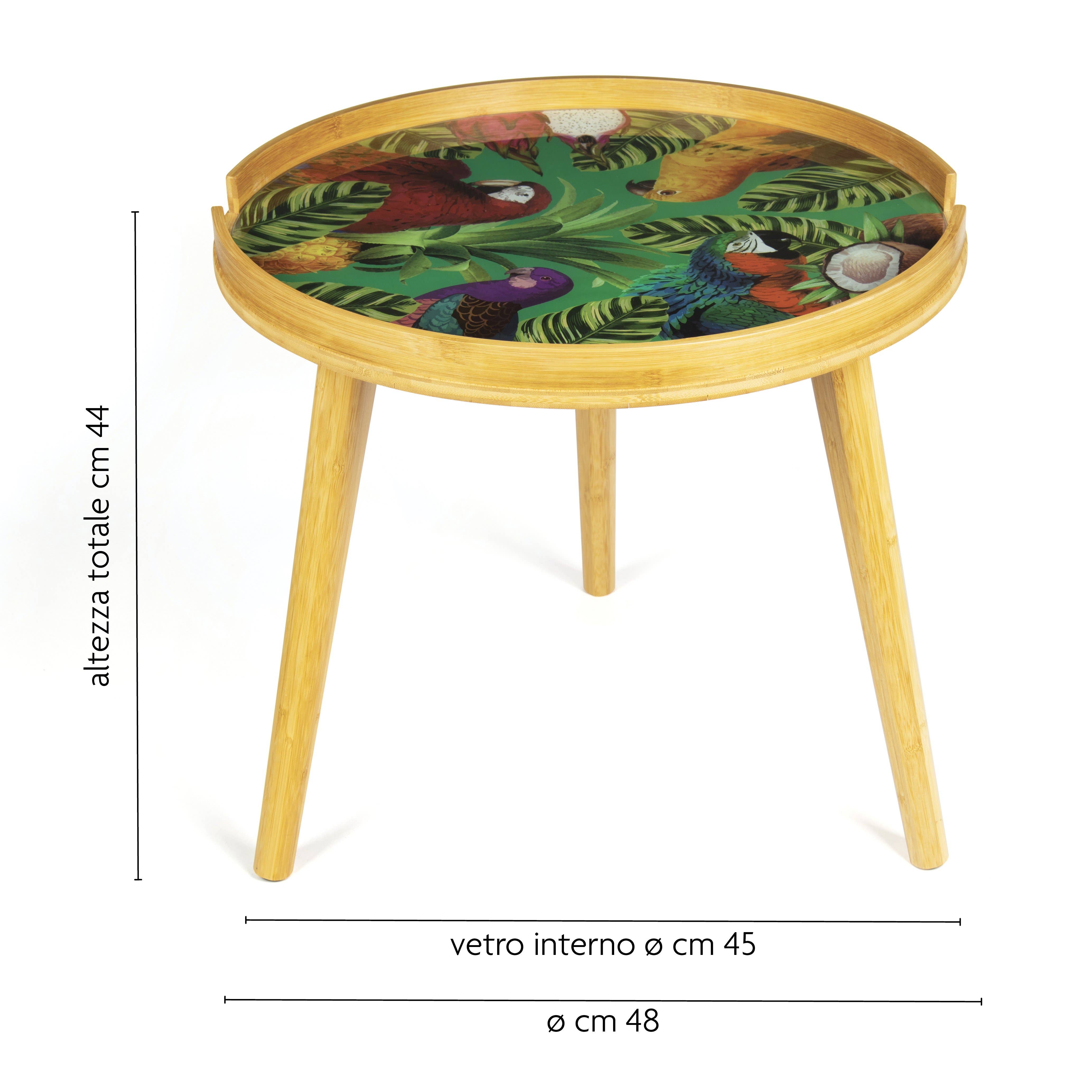 Bergamaschi & Vimercati S.p.a. - Wholesale Side Table - Havana Bamboo & Glass Coffee Table 48x48x44 cm Multicolor1