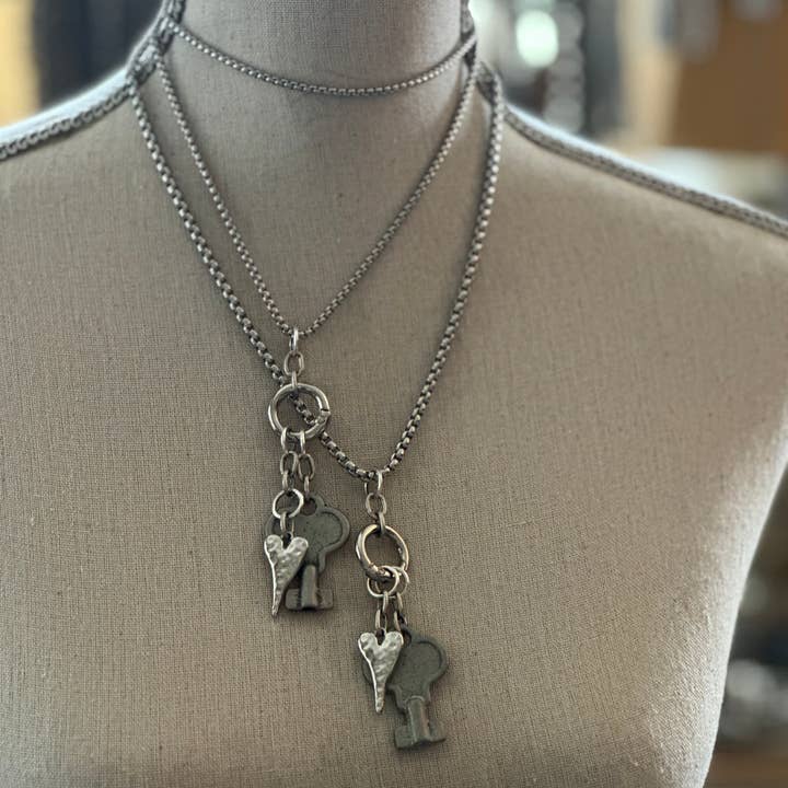 Bohemian Grace - Wholesale Pendant/Charm Necklace - Key to Love Charm Necklace - Silver Smith Collection
