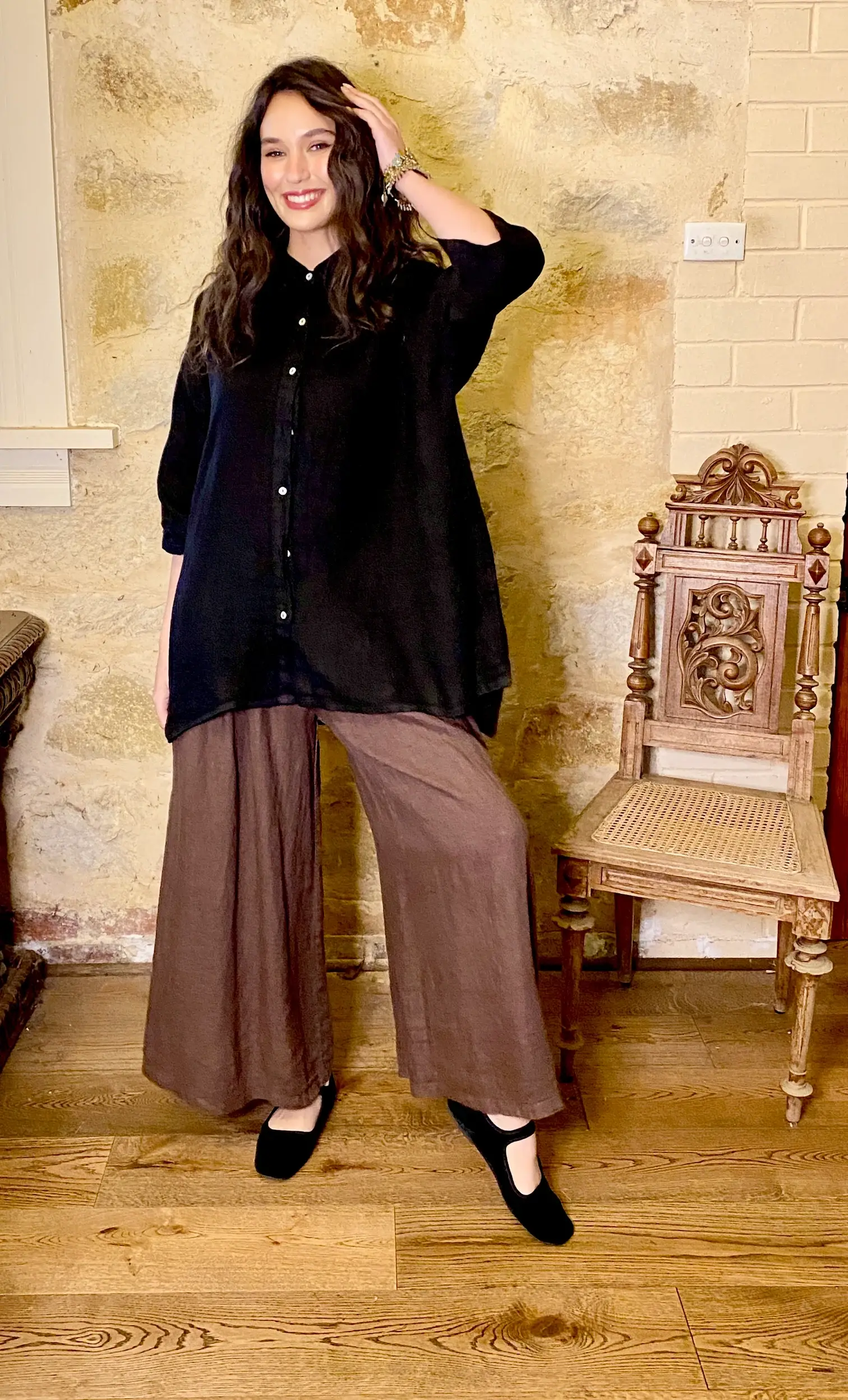 Miss Rose Sister Violet - Wholesale Button Down Shirt - Women's - WOMEN'S - Teddy Linen Shirt25