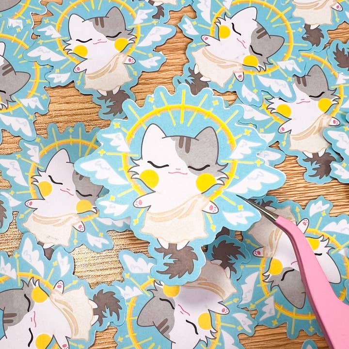 MikouArt - Wholesale Sticker - ArtVinyl Sticker | Kitty God | 3 inch | Waterproof & Fade-Resistant |1