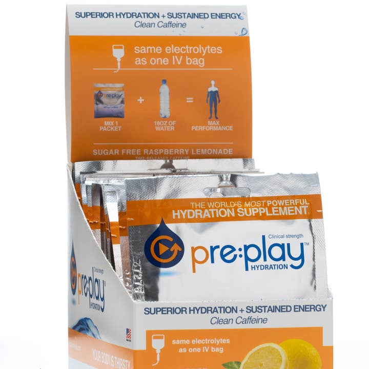 Pre:Play Raspberry Lemonade 25ct. retail box for wholesale by Hydration Health Products