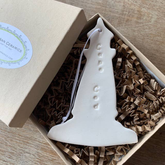 Chrissy Ann Ceramics - Wholesale Ornament - Custom Lighthouse Ceramic Ornament | Handmade Pottery