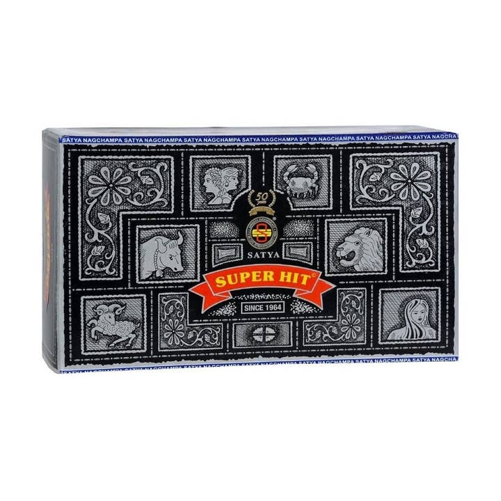 Satya Super Hit 15gram Incense -Pack of 12/Box for wholesale by Earths Elements Wholesale