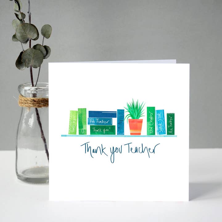 Tarjeta de libros de agradecimiento al profesor para venta al por mayor de Fiona Clabon Illustration