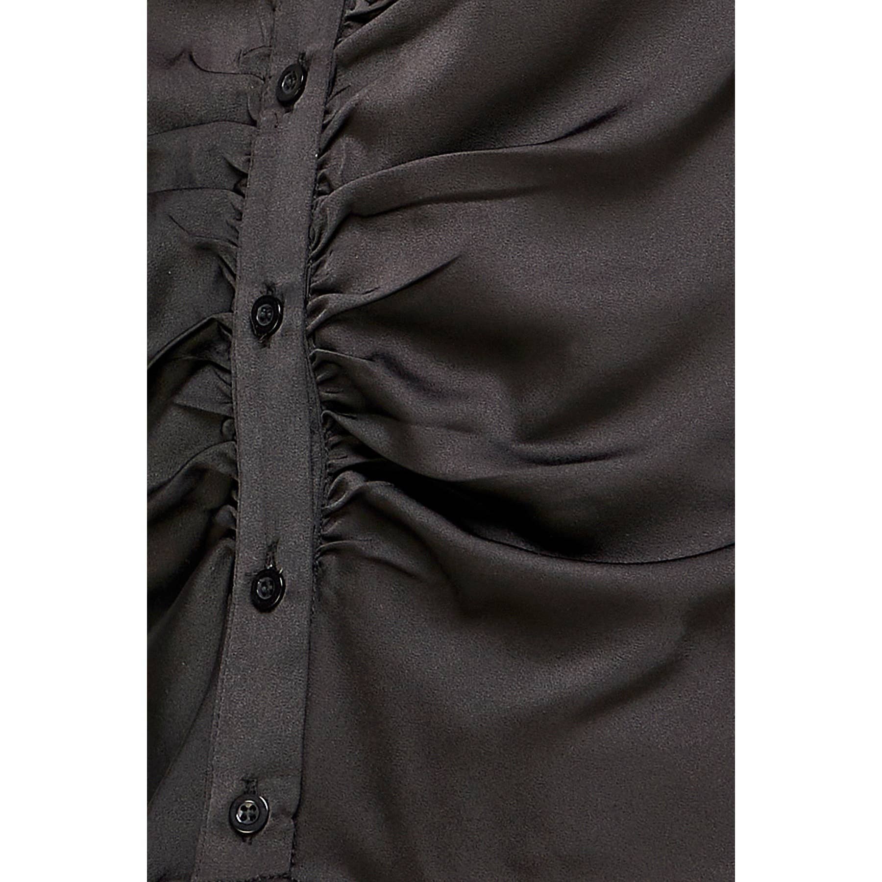 Sans Souci – Camisa com botões no colarinho – Mulher por atacado – CAMISA COM BOTÕES DE CETIM FRANZIDO3