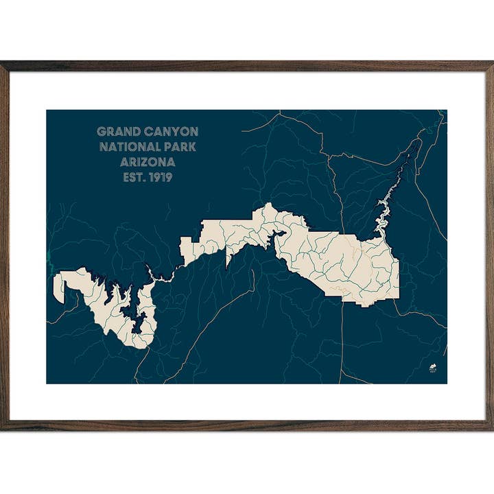 Grand Canyon National Park Map for wholesale by Muir Way