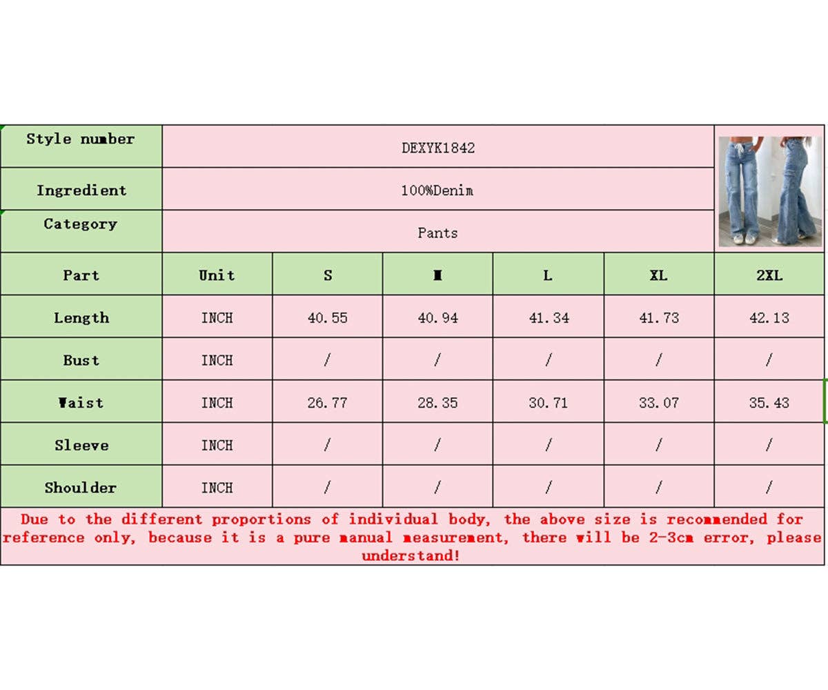 Helles Blau Utility-Schnürung-Jeans mit geradem Bein für den Großhandel auf Faire6