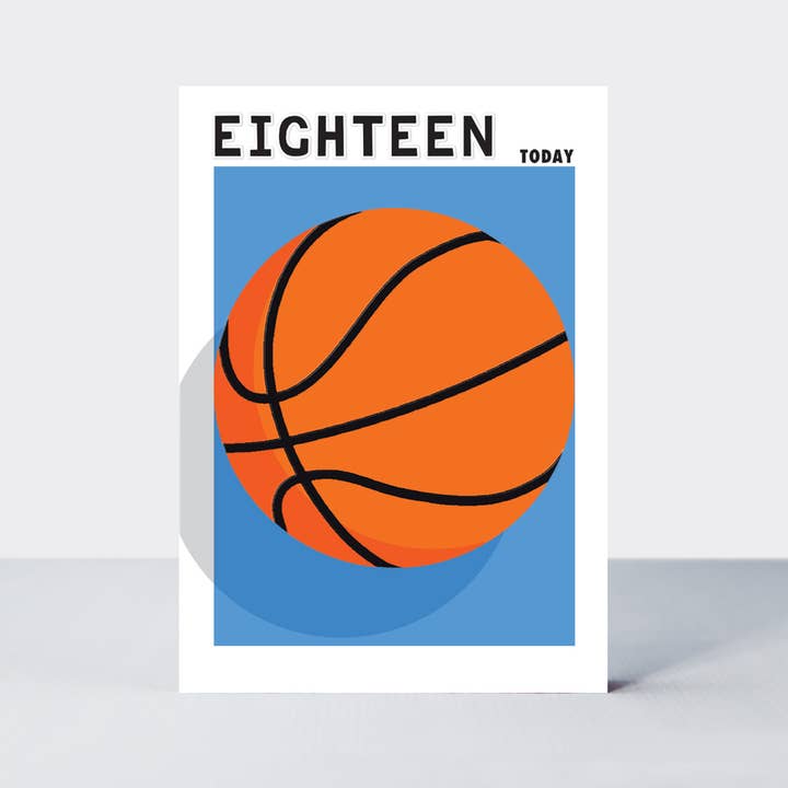 Rachel Ellen Designs – wholesale Födelsedagskort – Strike - Ålder 18 år födelsedagskort - Basket