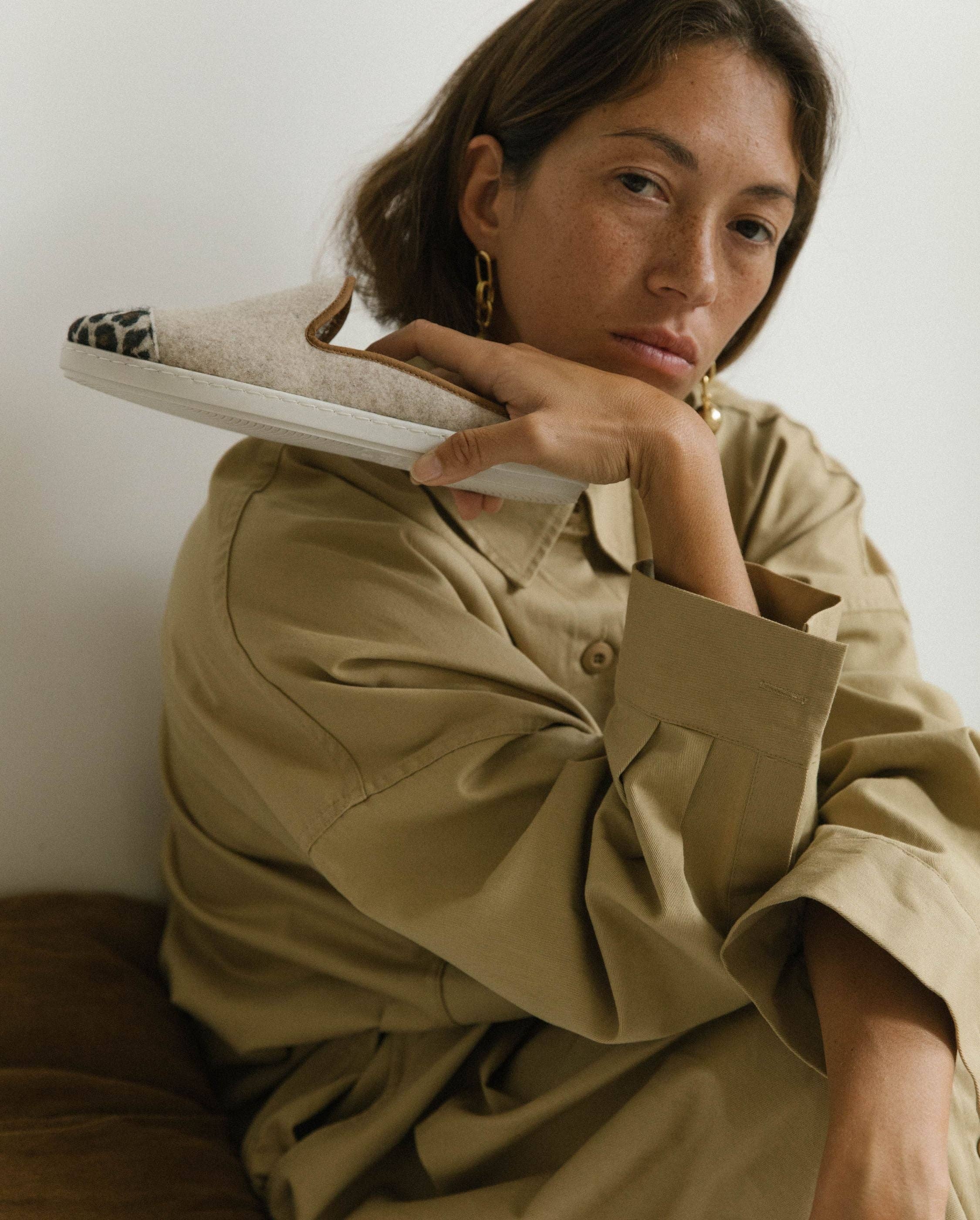 Angarde - Wholesale Mules - Women's - Women's wool mule, beige leopard2