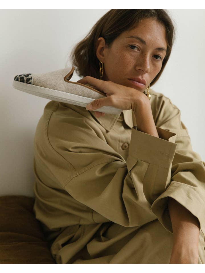 Angarde - Wholesale Mules - Women's - Women's wool mule, beige leopard2